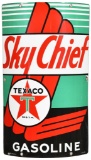 Texaco (white-T) Sky Chief Gasoline Porcelain Curved Sign