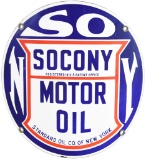 Socony Motor Oil Curve Porcelain Sign