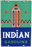 Indian Gasoline (small) Porcelain Sign