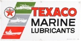 Texaco Marine Lubricant w/3-Boat Logo Porcelain sign