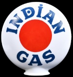 Indian Gas w/Red Dot Logo OPE Milk Glass Globe