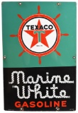 Texaco Marine White Gasoline w/Ship's Wheel (large) Sign