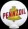 Pennzoil w/Gold Bell Logo OPB Milk Glass Globe