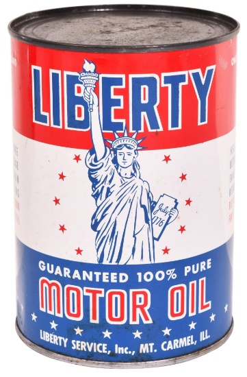 Liberty Motor Oil w/Logo One Quart Metal Can