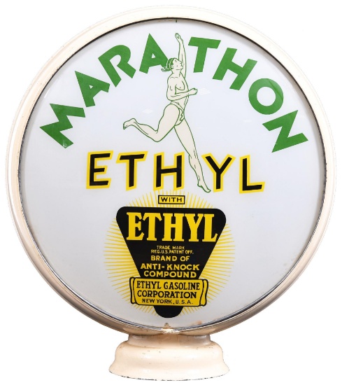 Marathon w/Ethyl & Running Man Logos 15"D., Globe Lenses