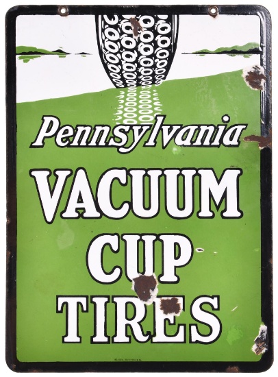 Pennsylvania Vacuum Cup Tires w/Logo Porcelain Sign