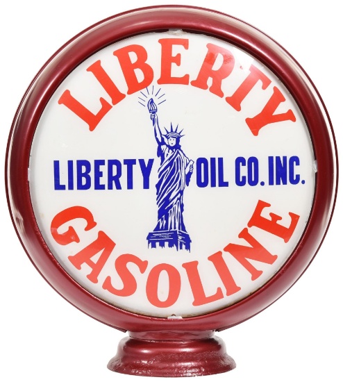 Liberty Gasoline w/Statue of Liberty 15"D. Globe Lenses