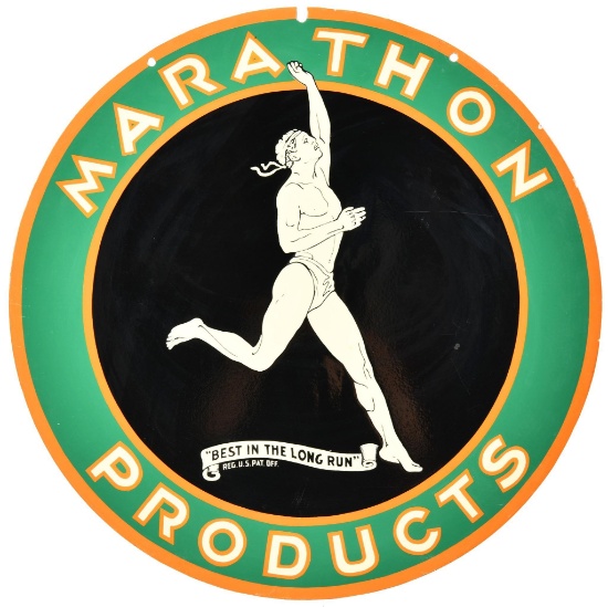 Marathon Products Curb Sign Restored