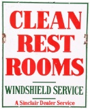 Sinclair Clean Rest Rooms Porcelain Sign