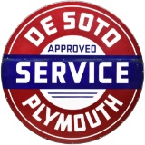 De Soto Plymouth Approved Service Porcelain Sign
