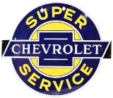 Super Chevrolet Service (black-tip) Porcelain Neon Sign