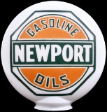 Newport Gasoline Oils OPE Milk Glass Globe