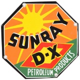 Sunray D-X Petroleum Products Porcelain Fence Sign