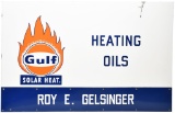 Gulf Solar Heat Heating Oil Porcelain ID Sign