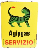 Agipgas Servizio w/Logo Porcelain Sign
