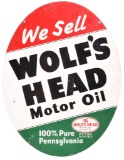 We Sell Wolf's Head Motor Oil w/Logo Metal Sign