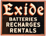 Exide Batteries Recharges Rentals Metal Sign