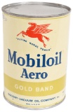 Mobiloil Aero w/Pegasus Gold Band One Quart Metal Can