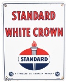 Standard White Crown w/Logo Porcelain Pump Sign