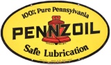 Pennzoil w/Red Bell Safe Lubrication Metal Sign