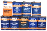 9-Allstate One Quart Flat Metal Cans