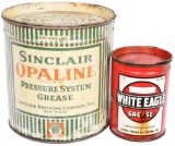 White Eagle One Pound & Sinclair Five Pound Grease Cans