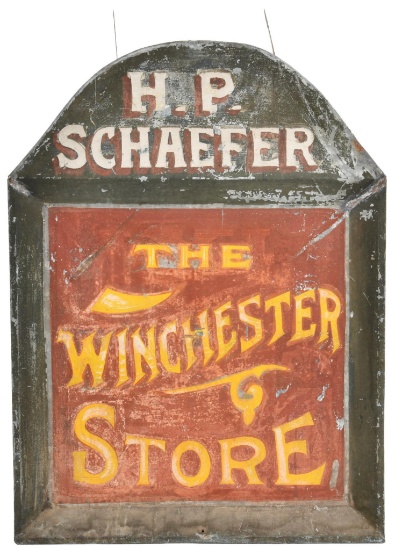 H.P. Schaefer "The Winchester Store" Winchester Store Advertisement Sign