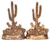 Vintage Metal Saguero Cactus Bookends