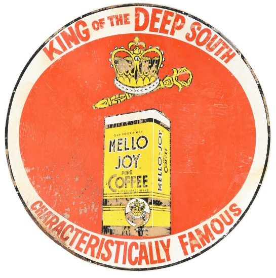 Mello Joy Coffee "King Of The Deep South" Metal Sign