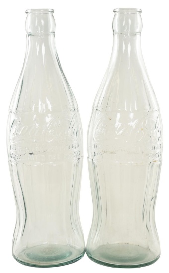 Pair of Large Clear Coca-Cola Display Bottles