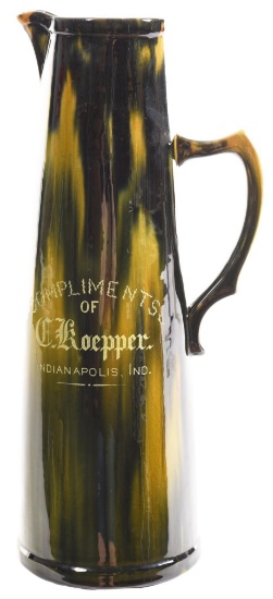 Onyx Ceramic Tankard Etched Compliments Of C. Ruppert