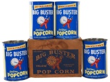 4-Big Buster Yellow Pop Corn 10 LB Tins Boxed
