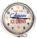 Time For Clarson Ice Cream Lighted Clock