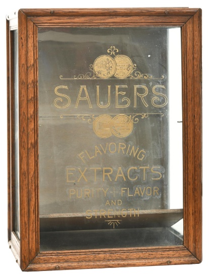 Sauer's Flavoring Extract Oak Counter-Top Show Case