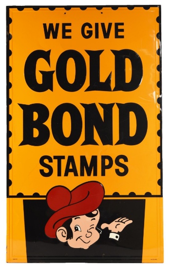 We Give Gold Bond Stamps w/Logo Metal Sign