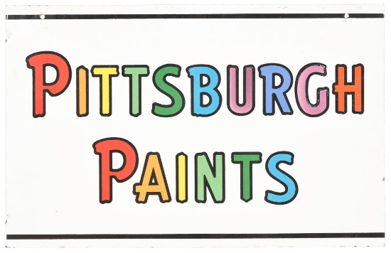 Pittsburgh Paints Porcelain Flange Sign