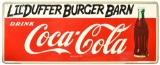 Large Drink Coca-Cola w/Bottle Metal Sign