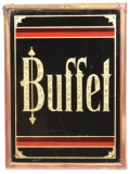 Buffet Reverse Painted Glass Corner Sign