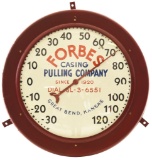 Forbes Casing Pulling Company Metal Thermometer