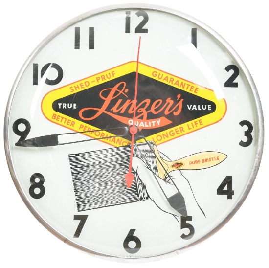 Linzer's Pure Bristle Brushes Lighted Clock