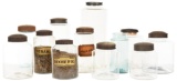 12-Handblown Apothecary Jars w/Metal Lids