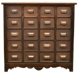 Pine Apothecary Cabinet w/20 Drawers