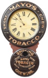 Mayo's Tobacco Smoke Chew Wooden Advertising Clock Baird