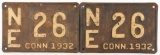 1932 Connecticut License Plates