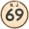 N.J. (New Jersey) Route 69 Metal Road Sign
