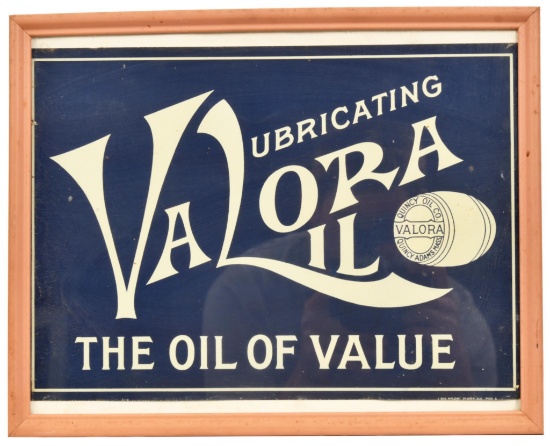 Valora Lubrication Oil w/Logo Metal Sign