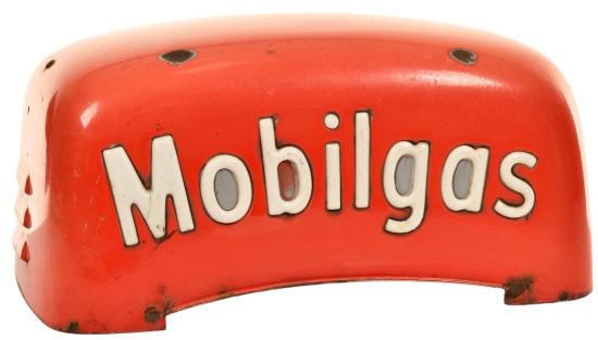 Mobilgas Porcelain Script Top For M&S Model 80 Gas Pump