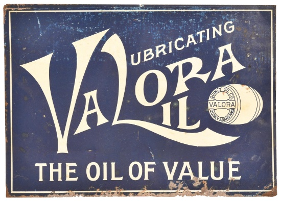 Lubrication Valora Oil w/Logo Metal Sign