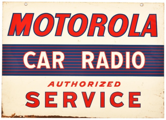 Motorola Car Radio Authorized Service Metal Sign