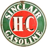 Sinclair Gasoline H-C Gasoline Porcelain Identification Sign